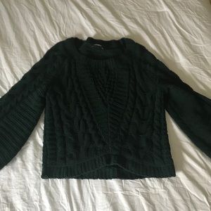 Express oversized sleeves green sweater